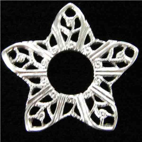 Silver Plate 23MM Filigree Star