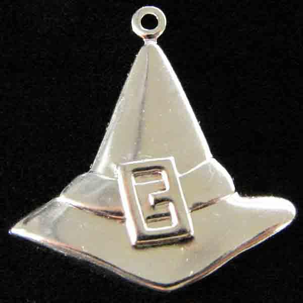 Silver Plate 23x25MM Witches Hat Stamping