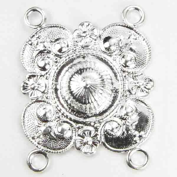 Silver Plate 24MM 4-Loop Floral Connector