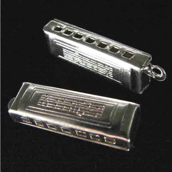 Silver Plate 24x7MM Hollow Harmonica