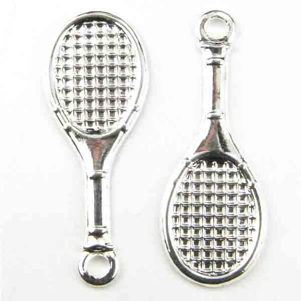 Silver Plate 24x9MM Tennis Racket Stamping