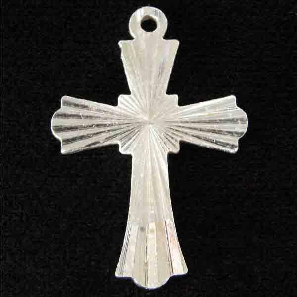 Silver Plate 25X20MM Cross with Rays