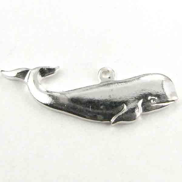 Silver Plate 25x12MM Whale