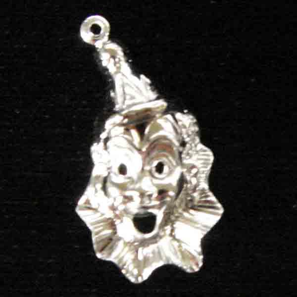 Silver Plate 25x15MM Stamped Clown