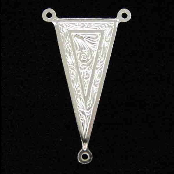 Silver Plate 25x15MM Triangle 2 to 1 Connector