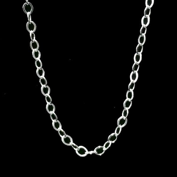 Silver Plate 2.5x2MM Soldered Flat Oval Cable Chain