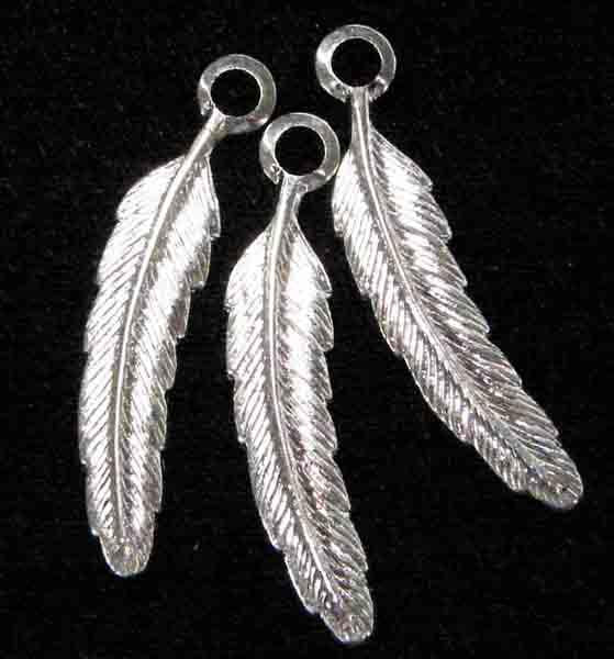 Silver Plate 25x5MM Right Facing Feather