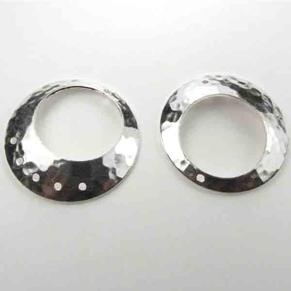 Silver Plate 26MM Domed Hammered Ring