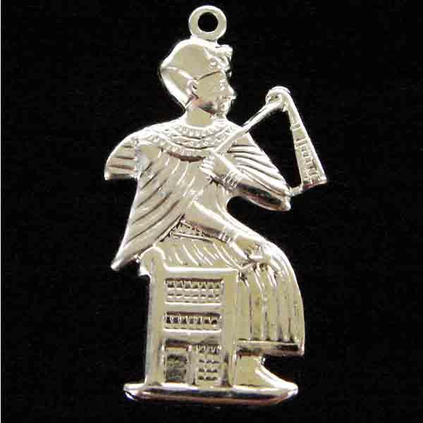 Silver Plate 26x15MM Seated King Tut