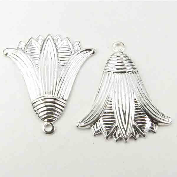 Silver Plate 26x22MM Lotus Blossom