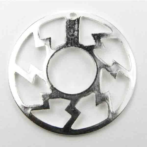 Silver Plate 27MM Sun with Zigzags