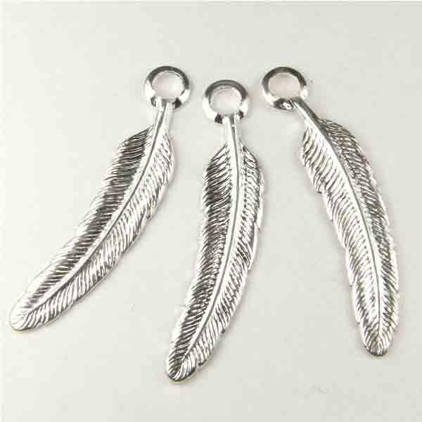 Silver Plate 27x5MM Left Facing Feather