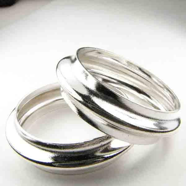 Silver Plate 28MM Beveled Ring