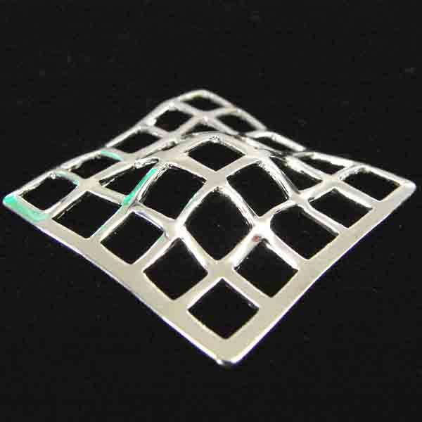 Silver Plate 29MM Wavy Openwork Square