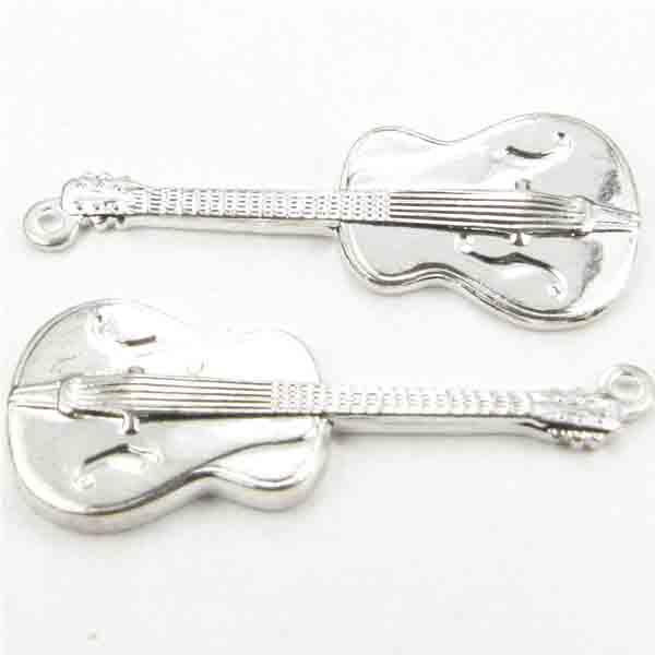 Silver Plate 29x12MM Guitar