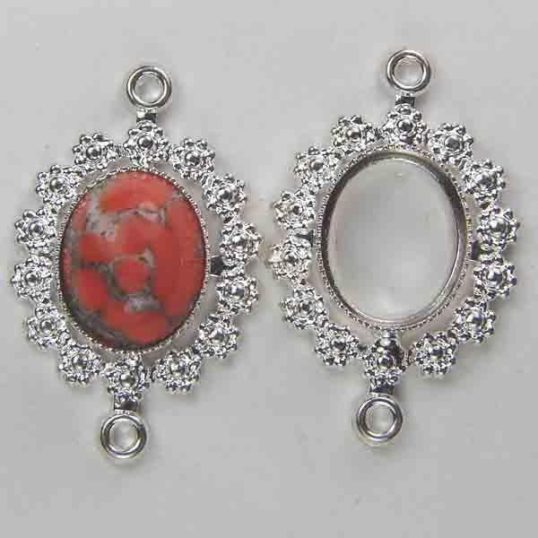Silver Plate 2 Loop Flower Rim