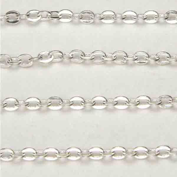 Silver Plate 2x1.5MM Flat Cable Chain