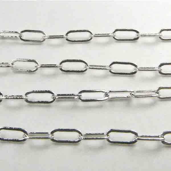 Silver Plate 2x5MM Flat Oval Soldered Cable Chain
