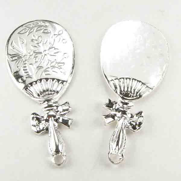 Silver Plate 30x15mm Hand Mirror