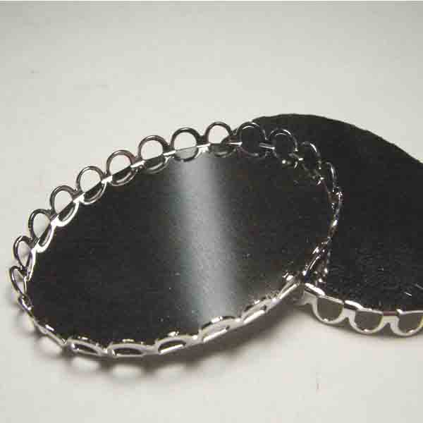Silver Plate 30x22MM Lace Edge Cabochon Setting Bezel