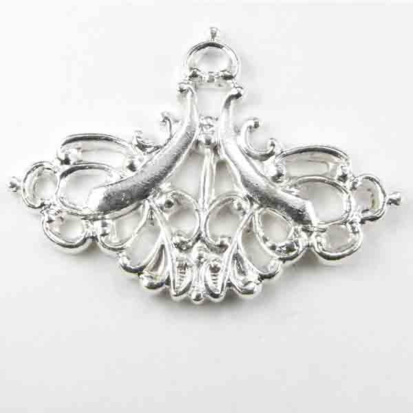 Silver Plate 32x23 Ornate Openwork Connector