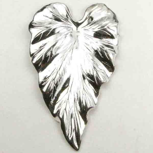Silver Plate 34x21MM Leaf Veined