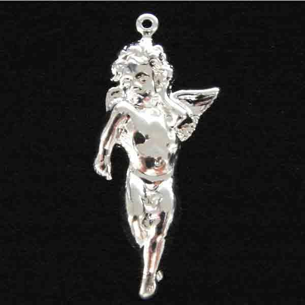 Silver Plate 36x18MM Walking Cherub Stamping