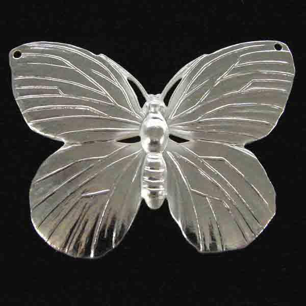 Silver Plate 39x51MM Butterfly Stamping