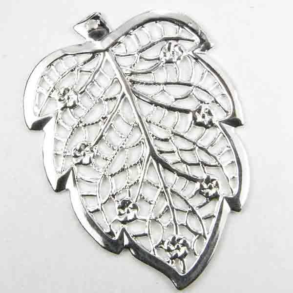 Silver Plate 40x30 Openwork Leaf