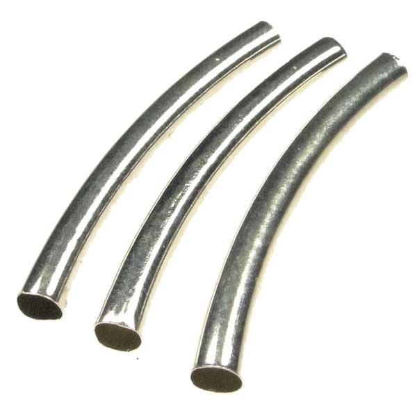 Silver Plate 41x4mm Curved Tube