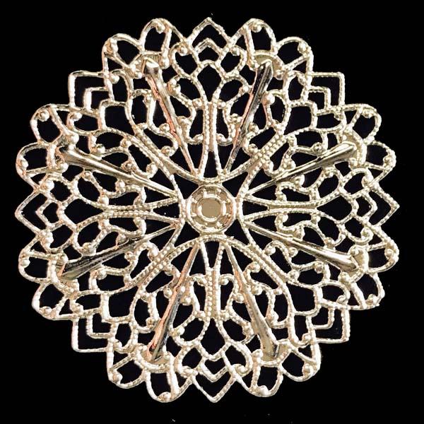 Silver Plate 42MM Filigree Round