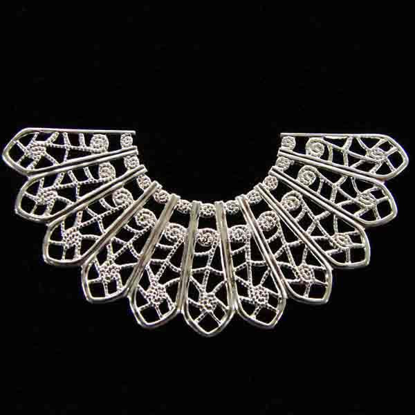 Silver Plate 44x21MM Filigree Arc