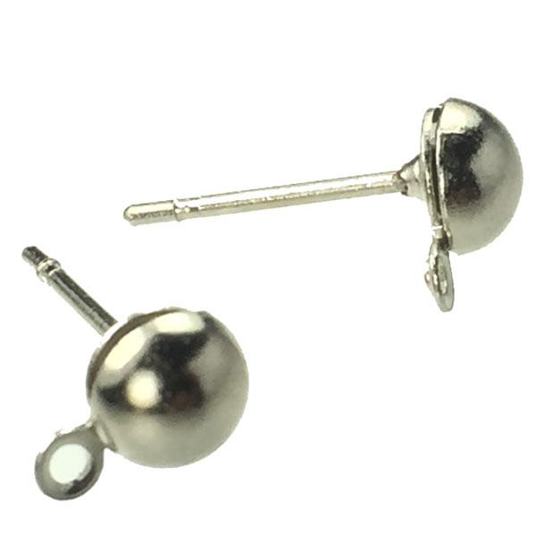 Silver Plate 4.5MM Half Ball Earring Post