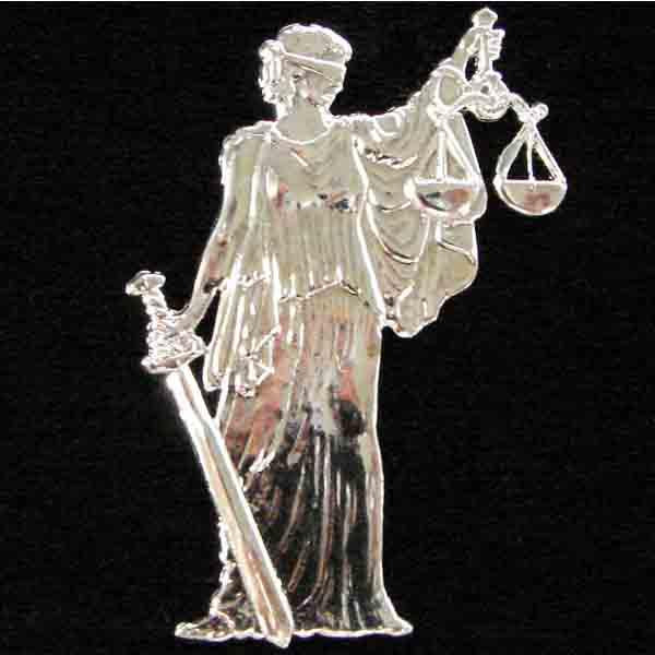 Silver Plate 46x33MM Lady Justice