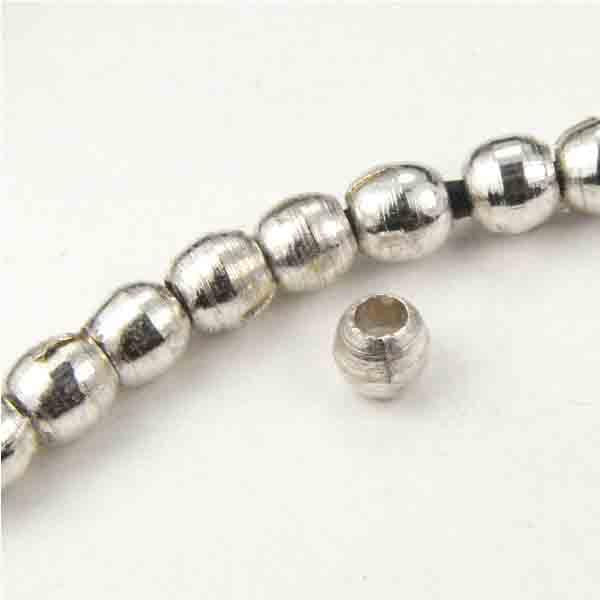 Silver Plate 4MM Solid Machined Oval