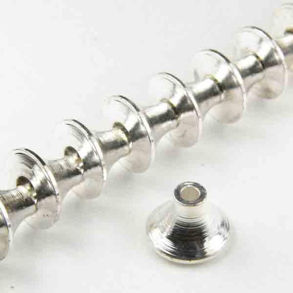 Silver Plate 4X6MM Solid Flared Cone