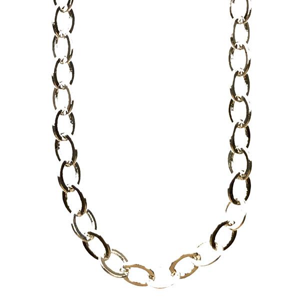 Silver Plate 4x3MM Soldered Flat Oval Cable Chain