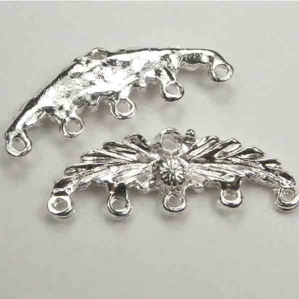Silver Plate 5 Strand Backbar Connector 11x30MM
