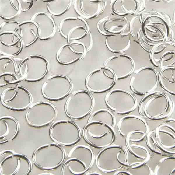 Silver Plate 5x4MM 22 Gauge Oval Jump Ring