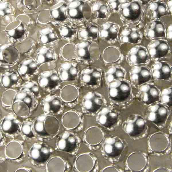 Silver Plate 5x4MM Ball Bead With 3MM Large Hole