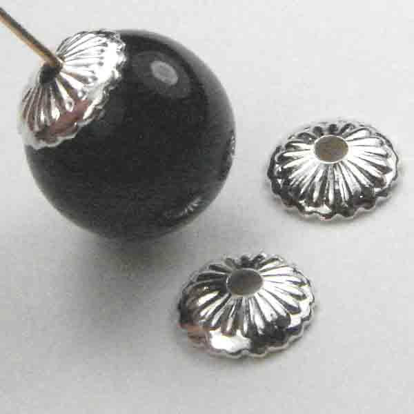 Silver Plate 6MM Fluted Bead Cap