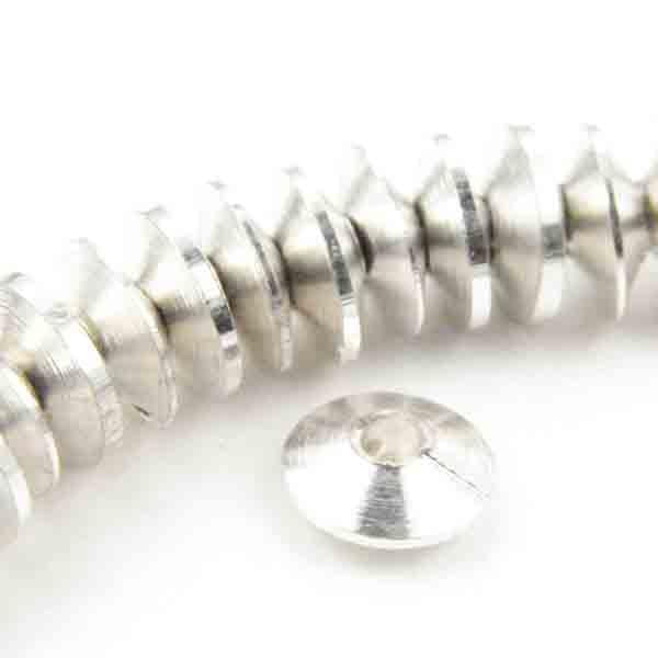 Silver Plate 6X2MM Solid Machined Rondelle
