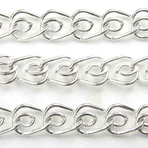 Silver Plate 6X7MM Heart Link Chain