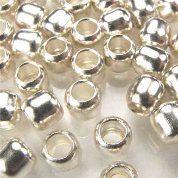 Silver Plate 6X7MM Sioux Style Crow Bead