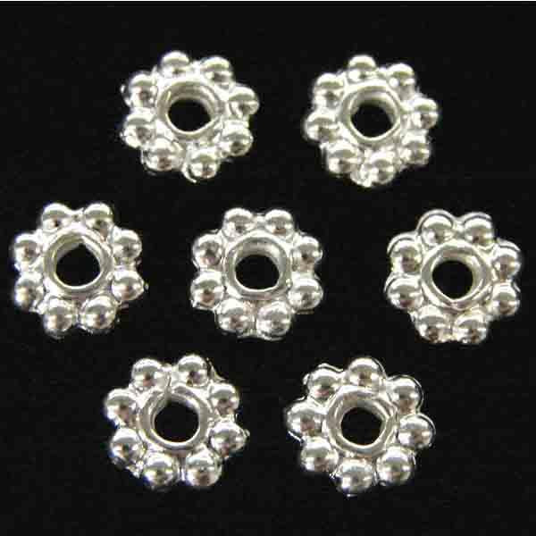 Silver Plate 7MM Beaded Rondelle