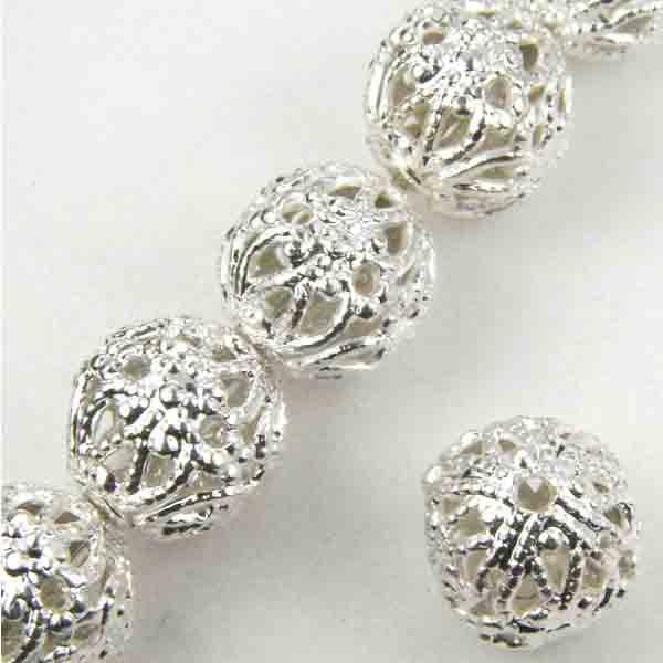 Silver Plate 7MM Filigree Ball