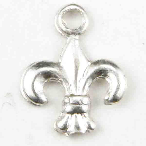 Silver Plate 7MM Fleur De Lis Pendant