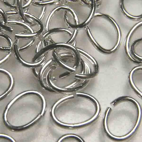 Silver Plate 7x5MM Open Oval Jump Ring 22 Gauge