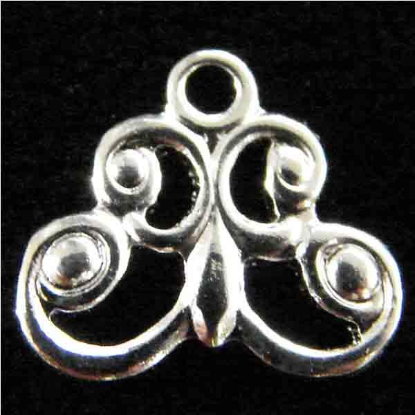 Silver Plate 7x8MM Openwork Scrolled Stamping