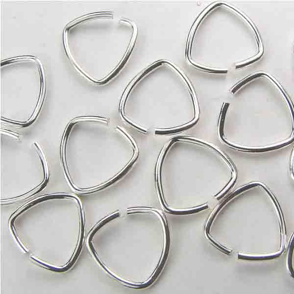 Silver Plate 8MM 22 Gauge Triangle Jump Ring or Bail